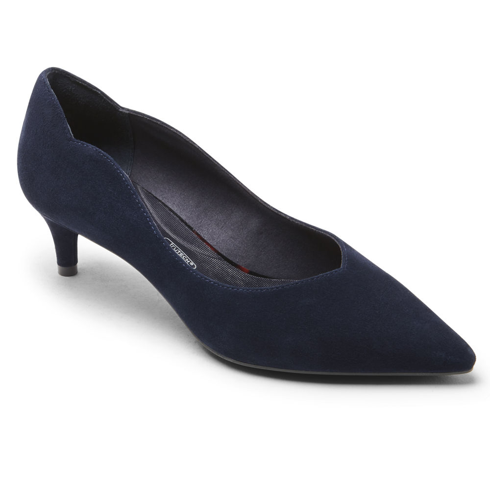 Sapatos De Salto Rockport Mulher Azul Marinho - Total Motion Noelle Scalloped-Back - 58309MZRD